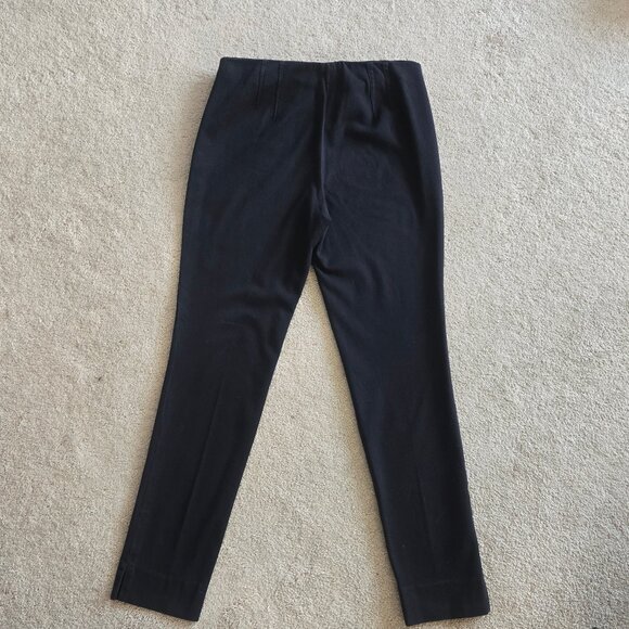 Ankle Straight Skinny Slim Fitted Cigarette Pants Black Cynthia Rowley Side-Zip - Picture 3 of 6